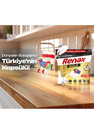 Renax Gold Bulaşık Makinesi Kapsülü Hepsi Bir Arada 70 Li Tablet
