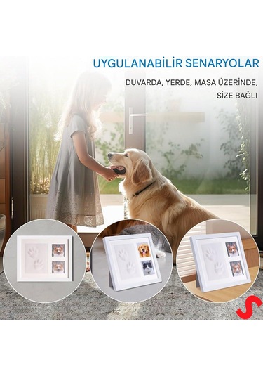 Kedi Köpek Pati İzi Resim Çerçevesi, 27,5cm X 23,5cm