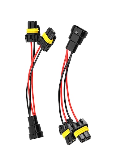 Reedark 2 Adet 9005/9006 Araç Farı Dönüştürme Kablosu - Ana'dan Çocuk'a Birden İkiye Bölücü, Çift Xenon Projeksiyon Uyumlu, Plug & Play Montaj