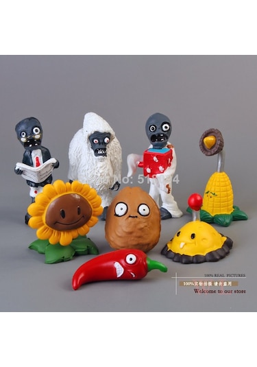 Plants And Zombies Zombiler Bitkiler 10 Adet 3-7 Cm Figur Set