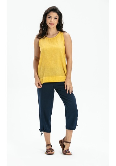 Kolsuz Poplin Zeyno Bluz Sarı Sarı