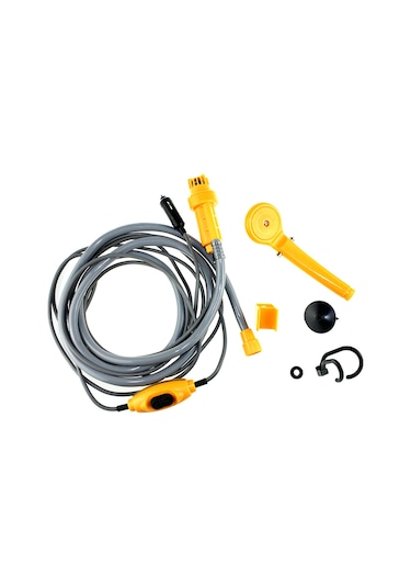 Gajeena 12v Plastik Oto Dışarıdaki Duş Sistemi - 2m Su Borusu, 4m Kablolu, 850g, Depolama Çantası İle Sarı