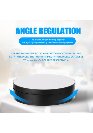 Qingmipy Usb İle Şarj Edilebilir 3 Hızlı Ve Açı Ayarlanabilir Dairesel Gösterim Platformu - Ayna Desenli Mat Beyaz Jülye, Aksesuar, Model İçin