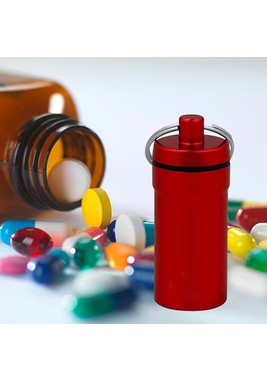 Pazly Tutacağı Suntek Seyahat Metal Konteyner Hapı Hap Anahtarlık Ce Diğer