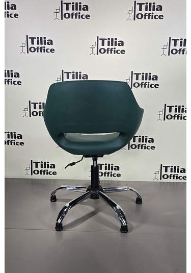 Monaco Çalışma Kesim Kuaför Koltuğu Yonca Sabit Krom Ayak Koyu Yeşil