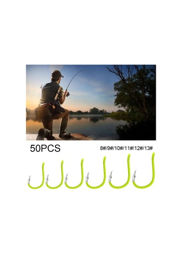 Valkyrie 300 Adet Floresan Sarısı 8-13 Boy Paslanmaz Karbon Çelik Balık Olta Kanca Zoka Seti - Güçlendirilmiş Tasarım - Norveç İğnesi