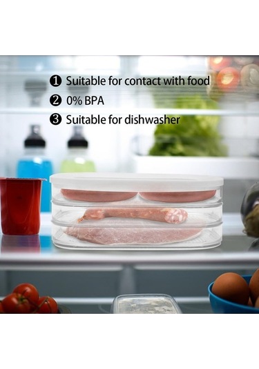 Didadodo 2000 Ml Şeffaf Sucuk Saklama Kabı, Kapaklı Ve Hava Geçirmez Matematiksel Kapak Şeffaf