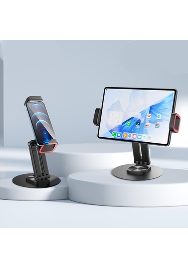 Jmary Mk-63 Ayarlanabilir Katlanabilir 360 Derece Dönebilen Telefon Ve Tablet Standı Siyah