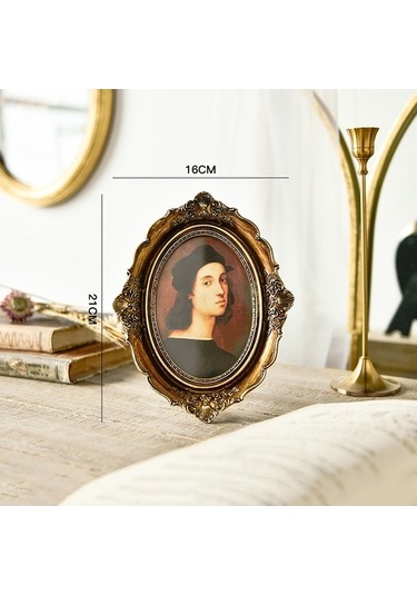 Tongxida Retro Ahşap Ev Dekor Çerçeveleri, 6 İnç Oval