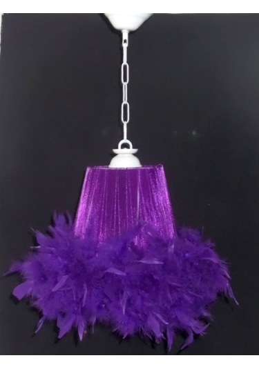 Mor Tüylü Yatak Odası Avize