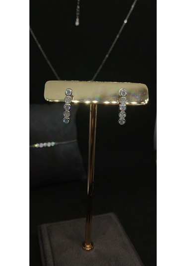 925 Ayar Gümüş Taşlı Takı Seti - Kolye, Küpe Ve Yüzük Kombini 12,28gr. Gümüş