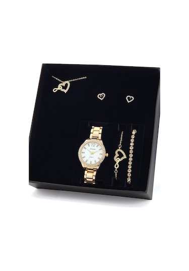 Forentina Kalpli Sonsuzluk Kolye Küpe Bileklik Saat Seti - Set Ps063