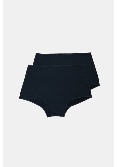 Malabadi Kadın Siyah 2 Li Paket Geniş Kenarlı Modal Külot 1053 Siyah