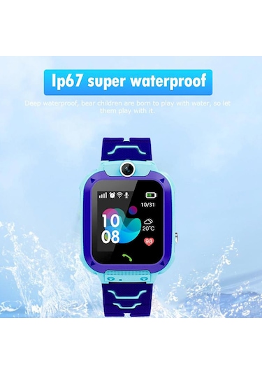 Mufunye Q12 Çocuk Akıllı Saati - Ip67 Su Geçirmez, Konum Tespiti, Tek Tuşlu Sos, Uzun Pil Ömrü, Prenses Pembe 3-12 Yaş