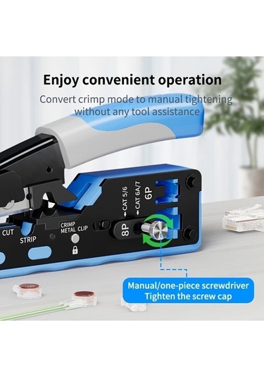 Besthome1 Dream011 Wq04s-37022 Woputopus Rj45 Sıkma Aracı Cat7 Cat6a Cat6 Cat5e Cat5 Modüler Fiş Bağlayıcı Ağ Kablosu Profesyo