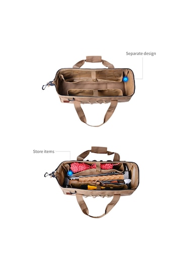 Springsun Kamp Tente Aksesuar Organizer Çantası - 1050d Nilon, Su Geçirmez, Taşınabilir, Çok Bölmeli, Toprak Çivisi & Rope Saklama, Kuru Renk Çok Renkli