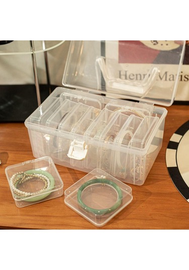 1 Adet Masaüstü Saklama Takı Saklama Kutusu Şeffaf Plastik Kasa Dayanıklı Bileklik Kutusu Şeffaf