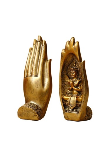 Dekoratif İkili El Buda Heykeli Tathagata Yoga Ve Meditasyon İçin Mandala El Heykelleri Feng Shui Ev Dekorasyonu Aksesuarları