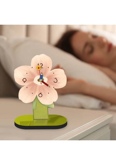 Homyl Masaüstü Saat Süs Modern Masa Saati Oturma Pembe-20cmx25cm Pembe 20cmx25cm Çok Renkli