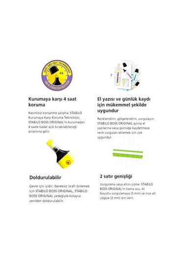 Stabilo Fosforlu Kalem Boss Eflatun 10'lu Paket Diğer