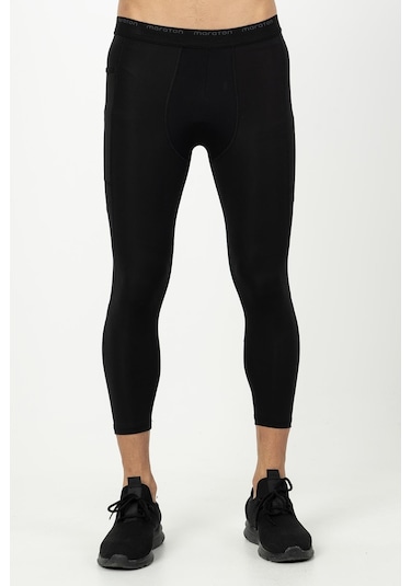 Maraton Active Slimfit Erkek Koşu Siyah Tayt 21965-siyah Siyah