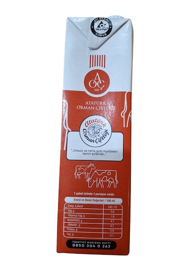 Atatürk Orman Çiftliği %3 Yağlı Süt 1 Lt X 6 Adet