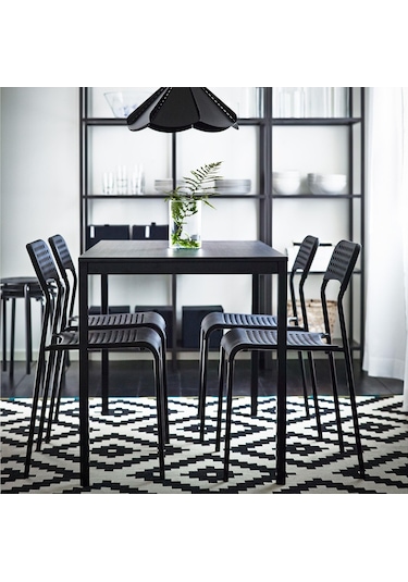 Plastik Sandalye, Siyah Renk Meridyendukkan Salon-mutfak Sandalyesi