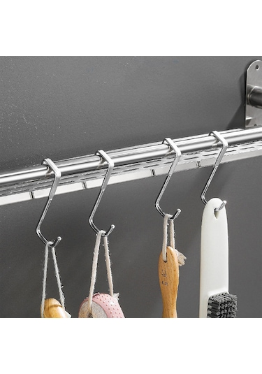 Paslanmaz Çelik Banyo İçin Askılık S Model -al4837 2 Adet Gümüş