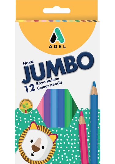 Adel Hexa 12 Renk Jumbo Kuru Boya Altıgen Gövde