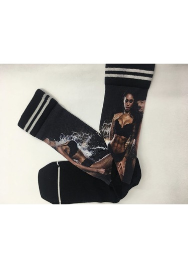 Çorap 2 Li Set Dijital Baskılı Renkli Çok Renkli