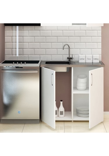 100 Cm Mini Evyeli Mutfak Alt Modül- Hazır Mutfak Dolabı