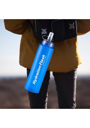 Suntek Yumuşak Su Şişesi Taşınabilir Katlanır Ket Stance 750-ml Mavi