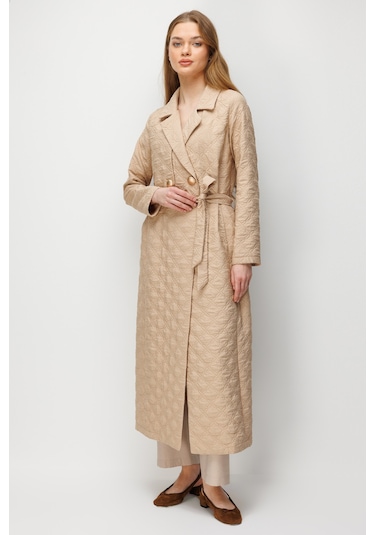 Esswaap Kapitone Dokulu Trenç Camel Camel