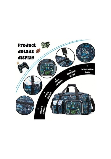 Sandwich Erkek Spor Çantası - Polyester, Siyah, 18413-1zuqiulxd, Futbol Lxd, Hafta Sonu Seyahat Çok Renkli