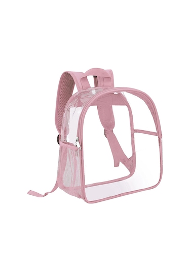 Homyl Şeffaf Sırt Çantası Pvc Mini Dayanıklı Gizli Sakli Pembe