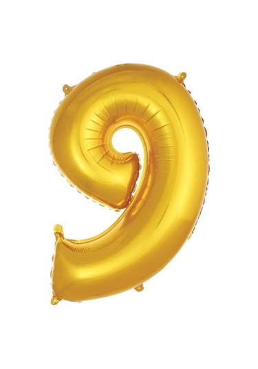 Folyo Balon Rakam Gold Renk 34 Inc 76 Cm Helyum Uyumlu 9
