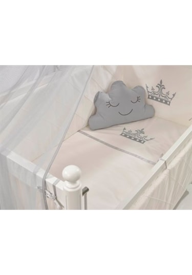 Meltem Kids Motto Gri Nakışlı Pamuklu Bebek Uyku Seti 60 x 120 CM Gri