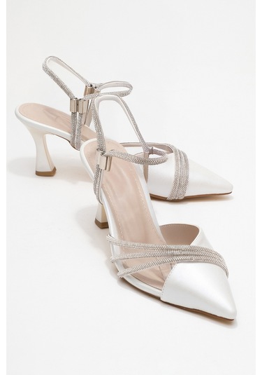 Lavıe Sedef Cilt Şerit Taşlı Kadın Abiye Ayakkabı Sedef