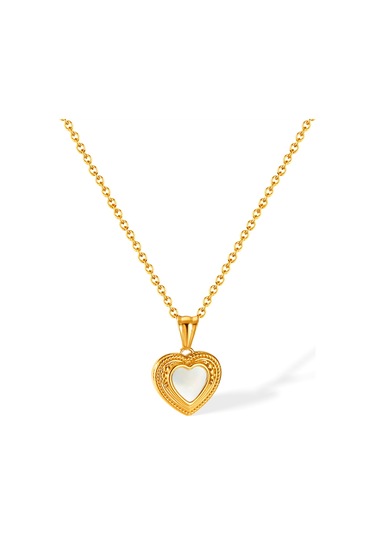 Sones Opk Gx2428 Vintage Paslanmaz Çelik Şeftali Kalp Kolye Mizaç Köprücük Kemiği Kolye Çok Renkli