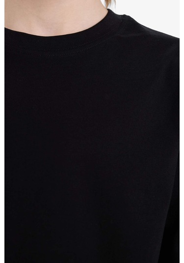 Defacto Erkek Çocuk Bisiklet Yaka Basic Düz Uzun Kollu Tişört K1686a625aubk81 SIYAH