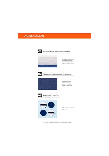 Missha Air In Puff Nemli ve Eşit Miktarda Uygulama Sunan Emilim Gücü Yüksek Makyaj Süngeri 4 Adet