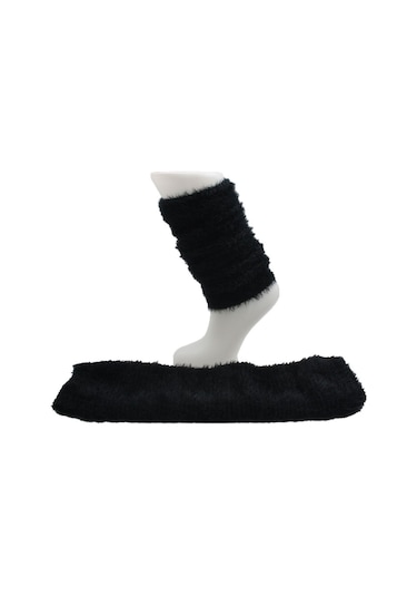 Kadın Kışlık Dizlik Sakallı Tozluk Çorap Siyah