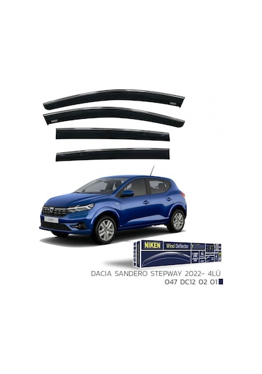 Niken Dacia Sandero 2022+ Kromlu Cam Rüzgarlığı 4 Lü