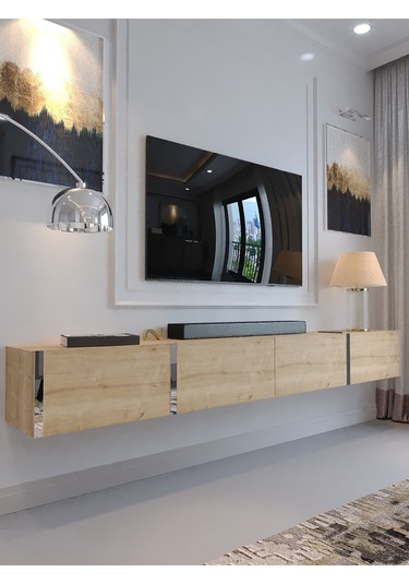 Karnaval 180 Cm Duvara Monte Tv Sehpası - Sdm-2002-9 Safir Gold Ceviz