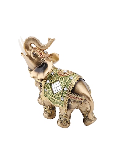 Kangvka Yeşil Orta Boy Reçine Fenerji Fillo Elefant Heykeli - Ev Ofis Dekorasyonu, Şans Ve Servet Simgesi, Hediye Özel