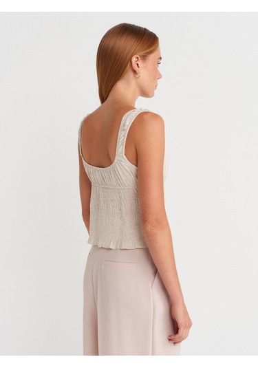 Dilvin 50867 Askılı Bluz-natural Natural