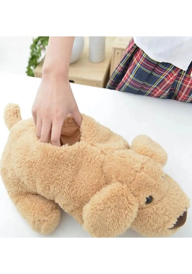 Pembe-büyük Boy Elastik Bant Doku Kutusu Kapağı Sevimli Peluş Teddy Köpek Şekli Kağıt Konteyner Vaka Peçete Tutucu Kılıf Ev Aksesuarları