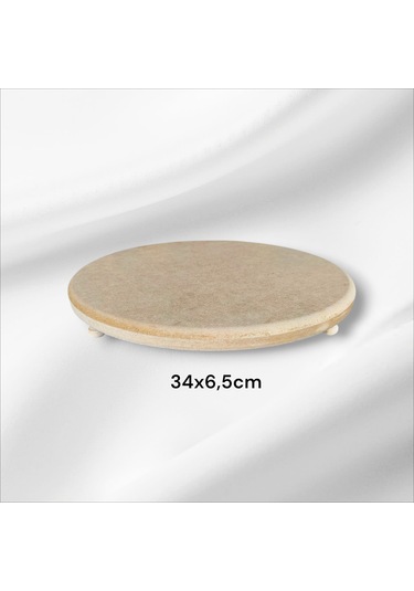 Ahşap-ham Mdf- Ayaklı Yuvarlak Sunumluk-büyük Kahvaltı Sunumluk