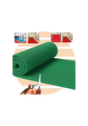 Beylin Kıvırcık Pvc Paspas Dış Zemin Halı Yolluk Yeşil 100x200 Yeşil