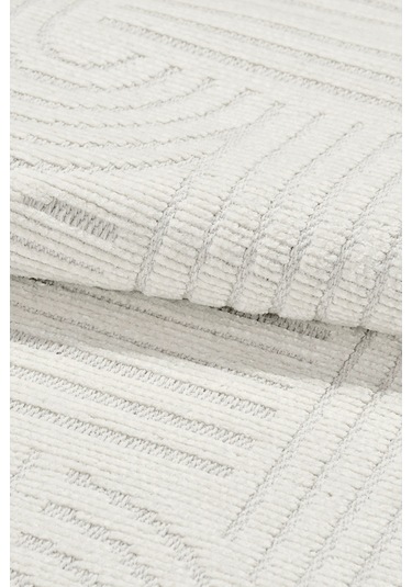 Revna Ekru Yıkanabilir Halı Kaydırmaz Tabanlı Pamuk Dokuma Salon Mutfak Koridor İçin Ekru